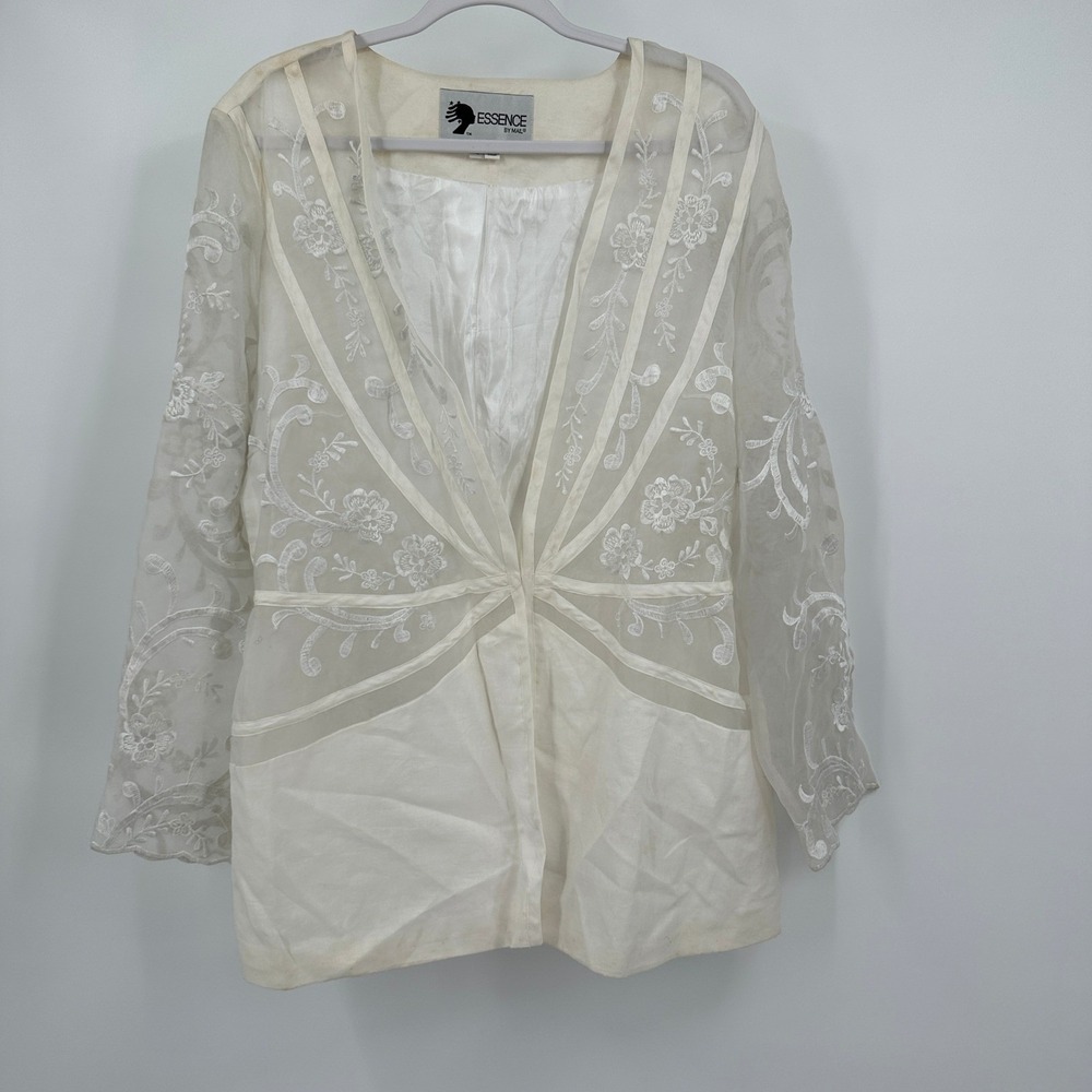 Womens‎ Regency Linen Jacket Size 12 Blazer Romantic Victorian Shabby Chic
